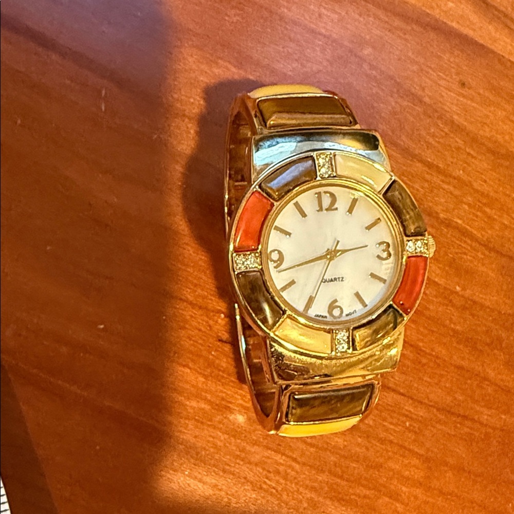 Gold and Multicolor Women's Quartz Watch